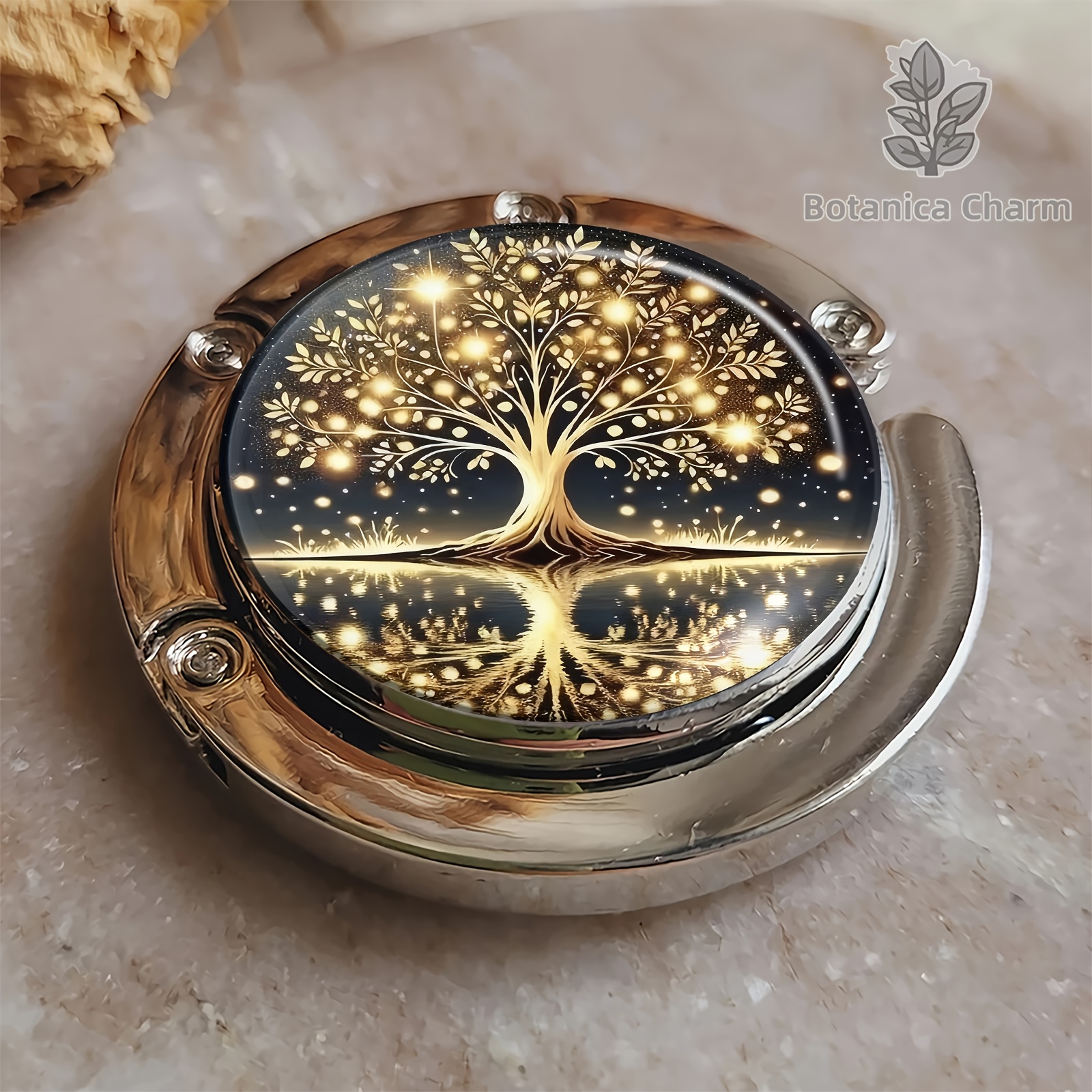 TEMU Gancio portatile con di albero nell'acqua, gancio pieghevole per borsa, stile con regalo unico, per viaggi e uso , soluzione di stoccaggio