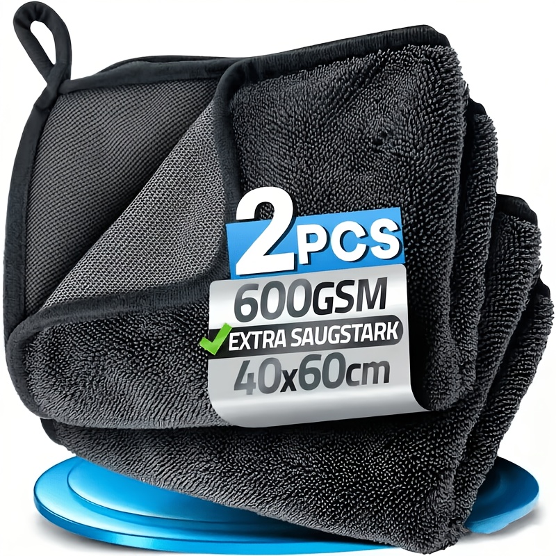 TEMU 2pcs Set Xl Large Microfiber Towels, Absorbent, , Scratch-free, Suitable For Car Washing, Detailing, And Polishing, No Lint Or Scratches,