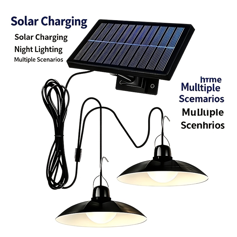 TEMU New Cold White Solar Led Hanging Light For Indoor & Outdoor Use. Solar Self-charging Design Fits Barn, Garage, Garden, Patio And Chicken Coop.