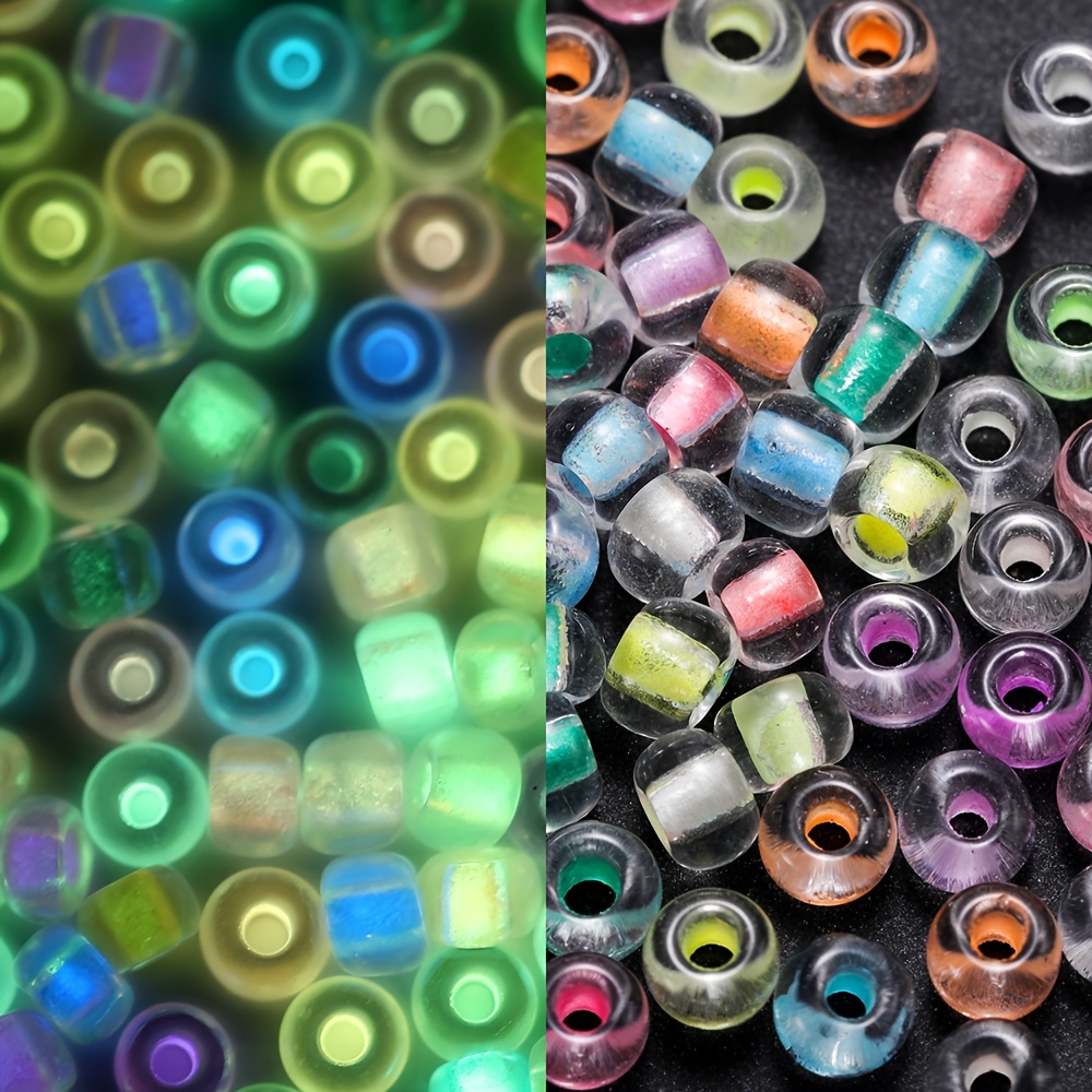 600pcs -the- Beads - Luminous Making Supplies, 3mm Spacer Beads For Necklace, Earrings, Bracelet Crafting - Glow Under /blacklight (compatible With Beading & Macrame)