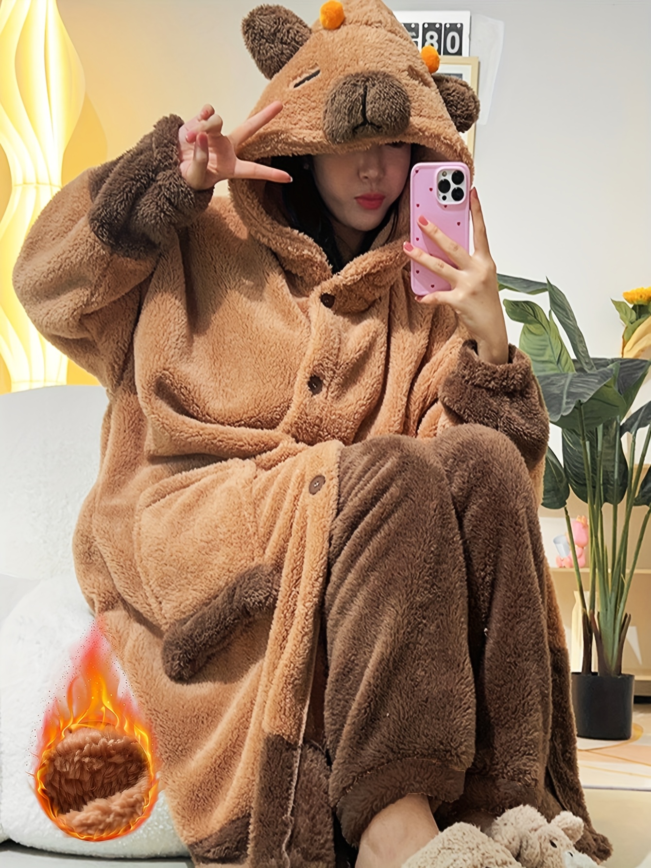 completo pigiama e camicia donna set in pile Temu Italy