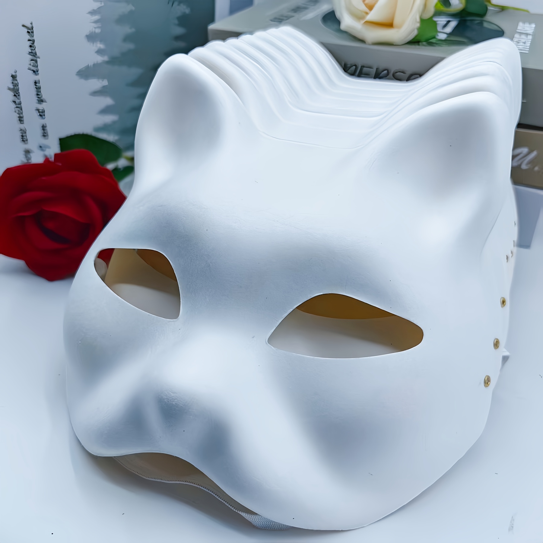 item picture 8pcs   paper cat masks halloween and christmas costume masks diy blank cat masks for hand painting