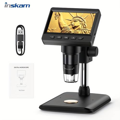 digital microscope with 8 led lights real time hd imaging usb powered microscope for pc for students professionals hobbyists microscope for scientific research durable construction science students