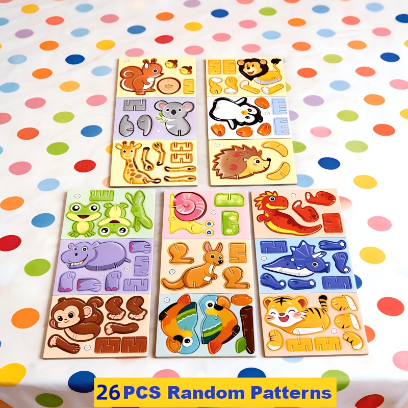 TEMU 26pcs Animal Puzzles, Party Favors, Holiday Party Gifts, Birthday Presents, Outdoor Toys, Puzzles, Halloween, Christmas Gifts, Gifting, 25