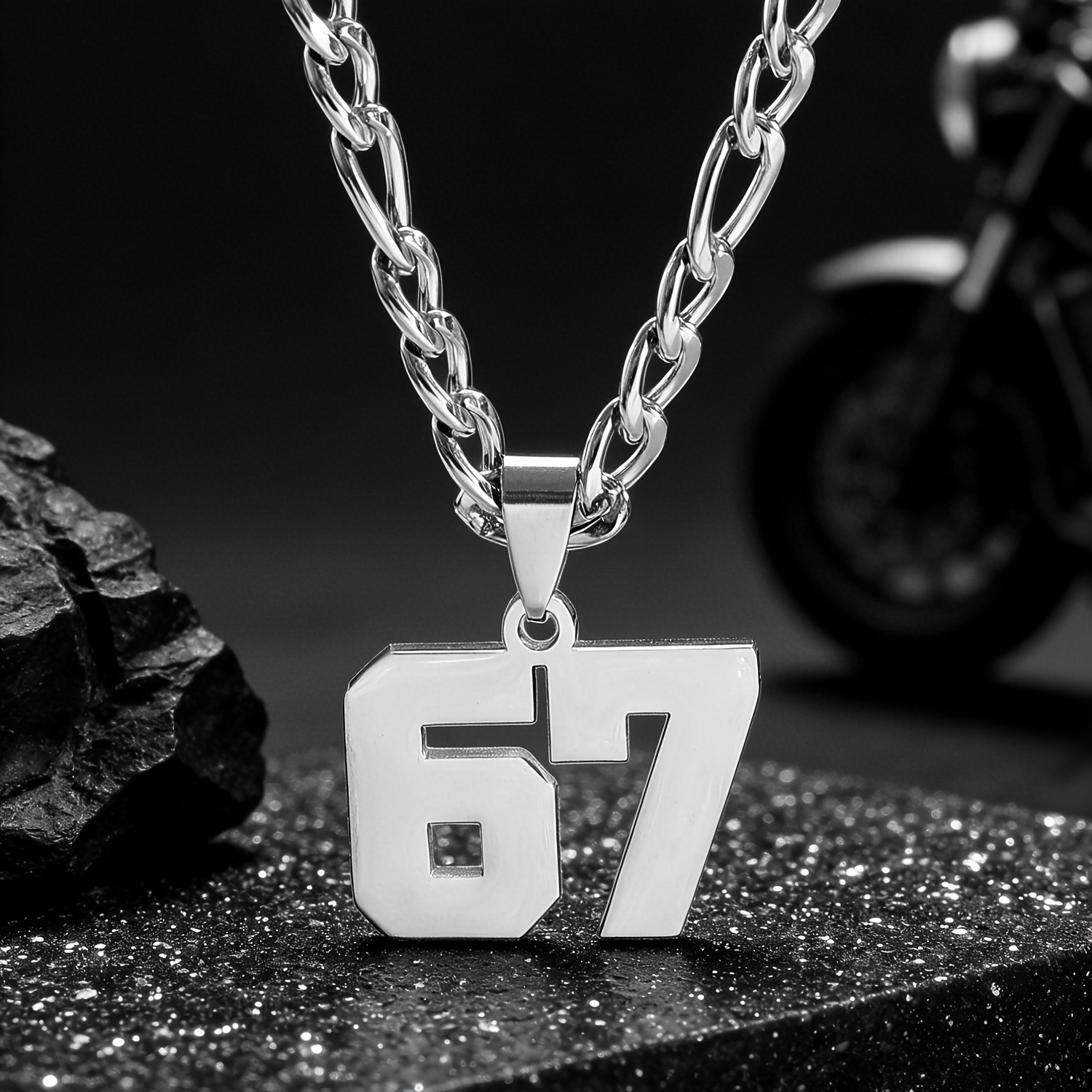 TEMU 1pc/2pcs Exquisite Trendy And Fashionable Jersey Number Stainless Steel Pendant Necklace For Men And Women, Chain Pendant Basketball Football