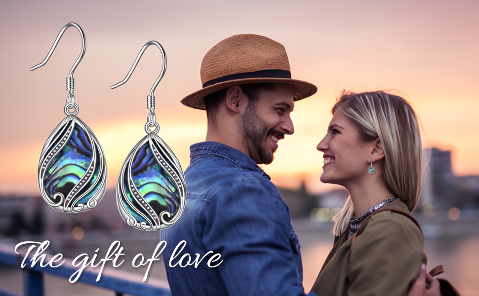 abalone earrings for women 925 sterling silver dangle drop abalone earrings   bohemian earrings jewelry gift Product details 1