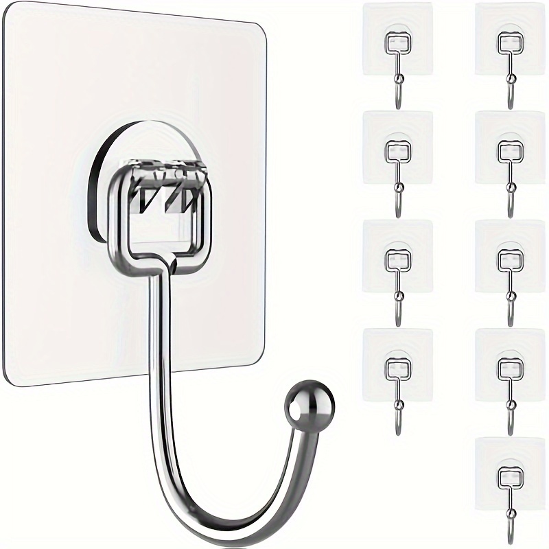 

10- Heavy- , Metal And Pvc, Unscented, No Or Batteries Needed, , Rustproof, -free, Hangers For Bathroom, Kitchen, Use - Storage