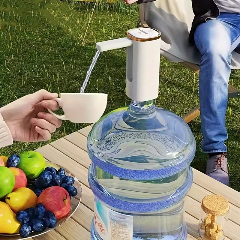 便携式电动水泵 - 自动折叠设计，可充电电池，适合家庭、露营和办公室使用，适用于1-5升水壶，白色 详情 3