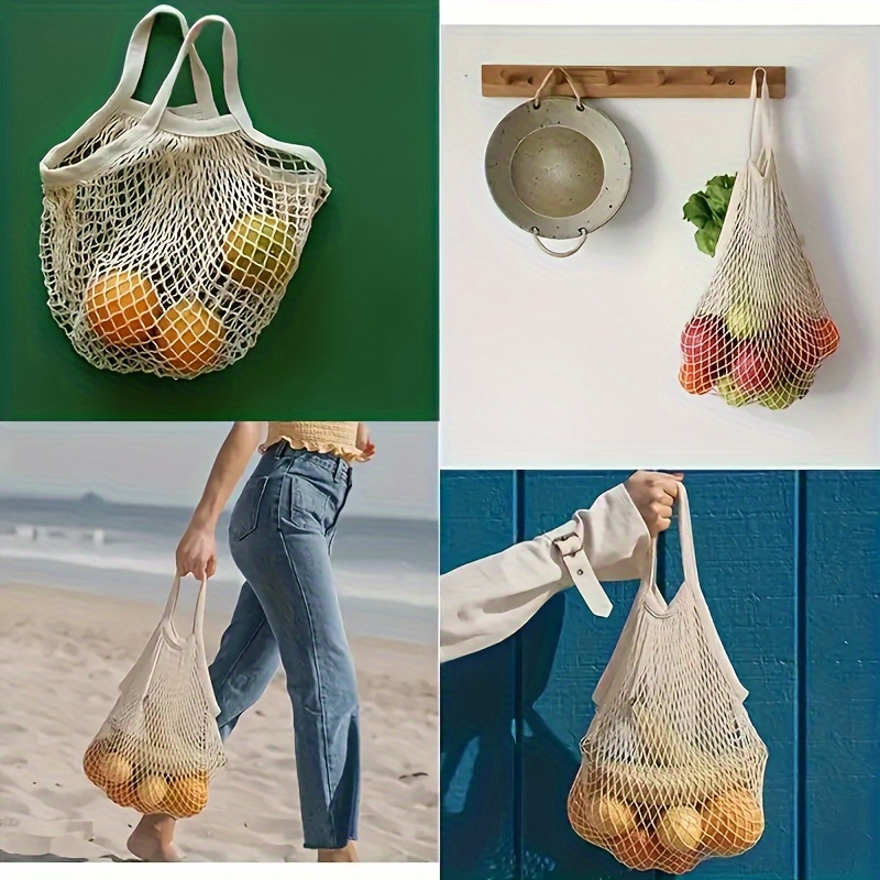 

Reusable Mesh Shopping Bag - Foldable & Portable For Groceries, Vegetables & Fruits Storage