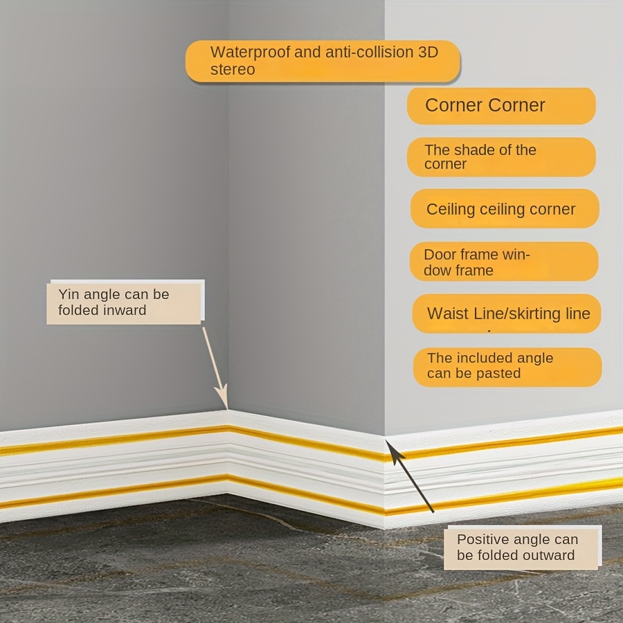 Retro Self-adhesive Border Trim Wallpaper: Stick And Peel Skirting Line ...