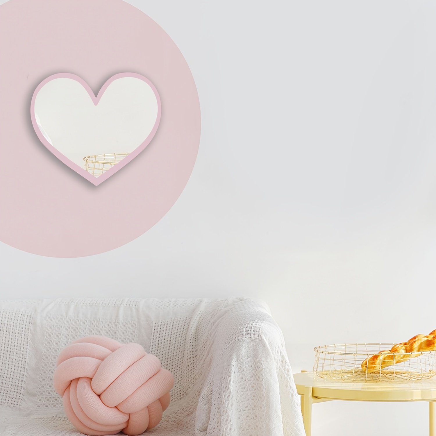 Heart-Shaped Cartoon Acrylic Mirror Wall Sticker