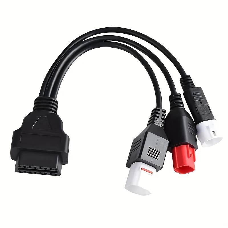 

1 câble d'adaptateur OBD2 pour moto , extension universelle 3-5 broches, connecteur d'outil de diagnostic plug-and-play, matériau d', non chargé, aux intempéries