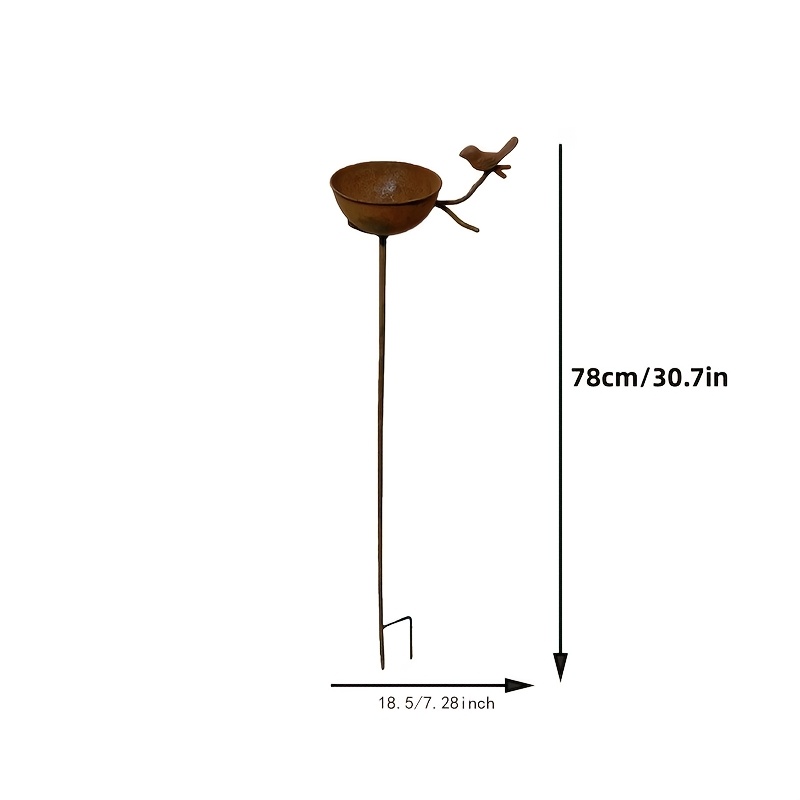 TEMU 1 pz Mangiatoia per uccelli vintage color , ornamento da giardino con presa, bagno per uccelli in metallo per giardinaggio in