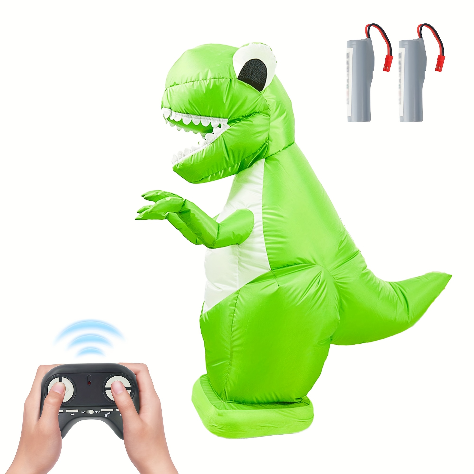 Remote Control Inflatable Dinosaur - 2.4Ghz Remote Control with Realistic Walking & Spins, for Kids Ages 6+
