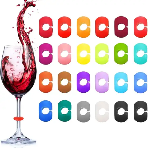 Segnabicchieri Da Vino Con Charm - 24 Pezzi In Lega Dorata Con Design Fiore E Animale - Foto 4