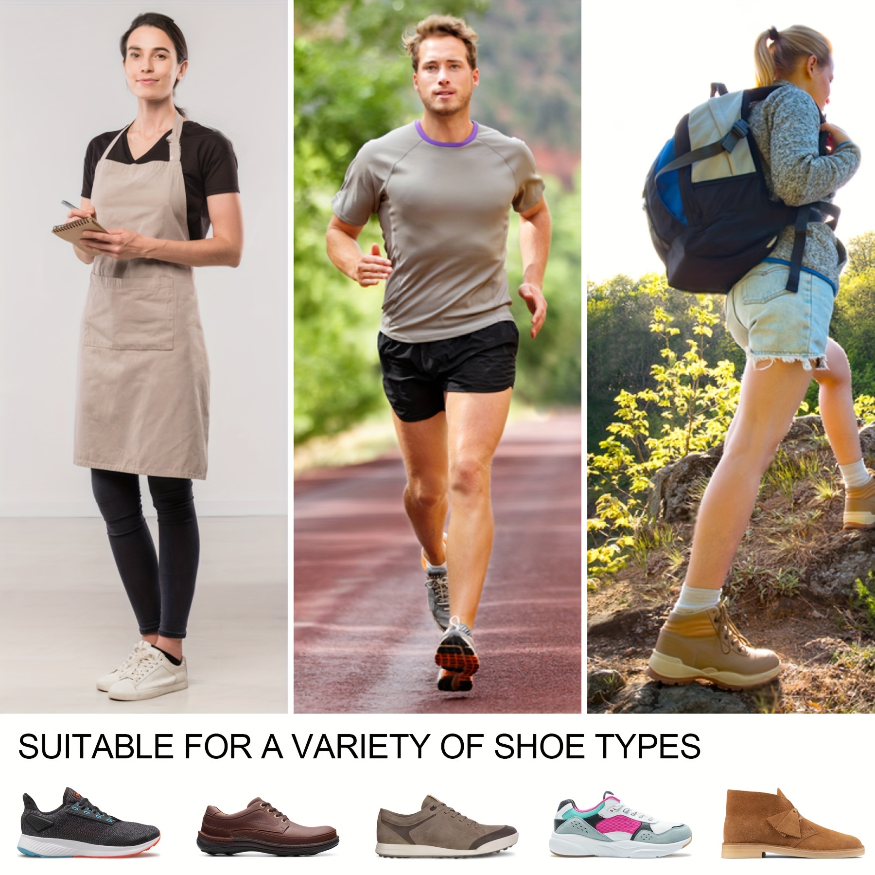 KNIXMAX Outdoor Shoe Insoles - Comfortable, Breathable EVA Sneakers for Hiking, Walking & Running | Lightweight & Supportive Design with Arch Support | Ideal for Thanksgiving & Earth Day, Hiking Accessories