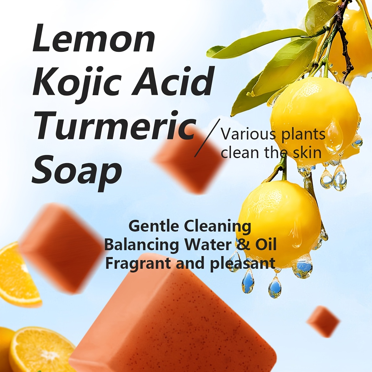 6 Count Lemon Turmeric Kojic Acid Soap for Deep Cleansing