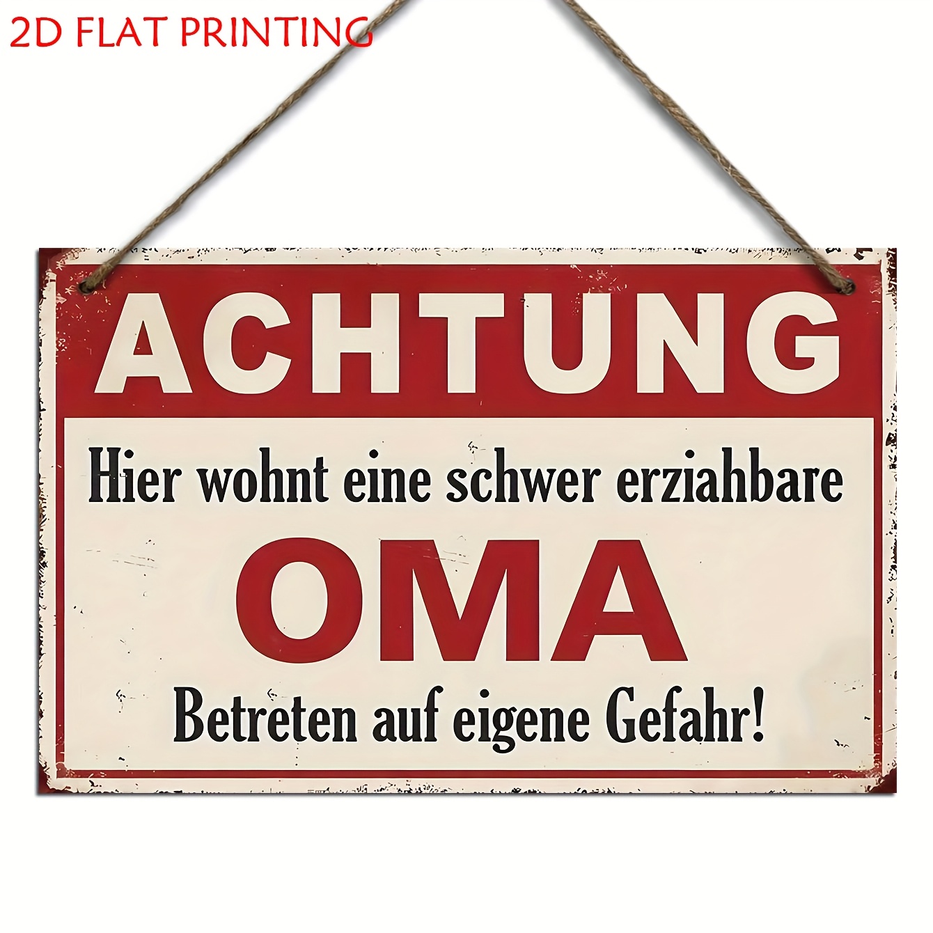 E-shop 2D Flach, 1 Stück Vintage Holz Dekoratives Schild & Schilder, Warnung Schwierige Oma Schild, Lustiges Deutsches Schild für die Familie, Humor