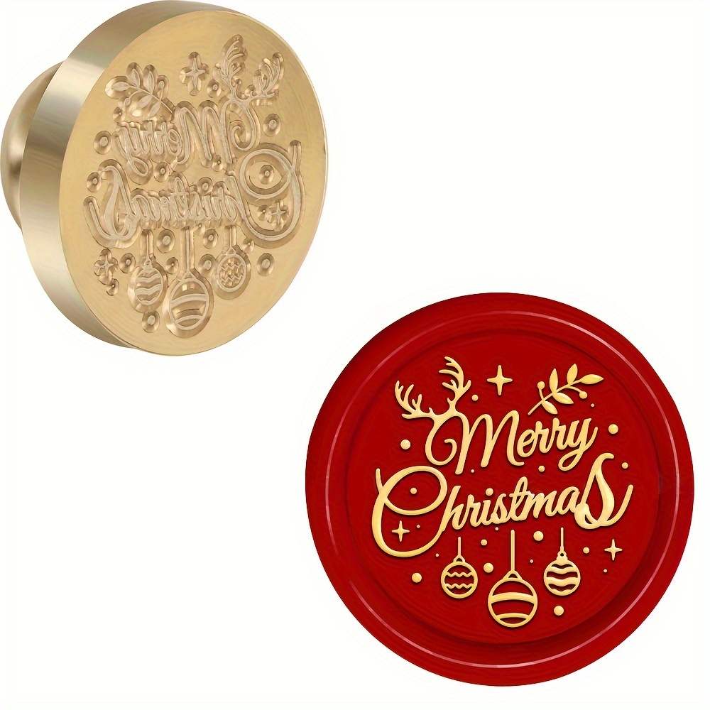 Image of Set Of Christmas-themed Wax Seal Stamps Measuring 25cm, Featuring Interchangeable Brass Heads Without Handles, Perfect For Embellishing Holiday Party Gifts And Greeting Cards, Wax Not Included