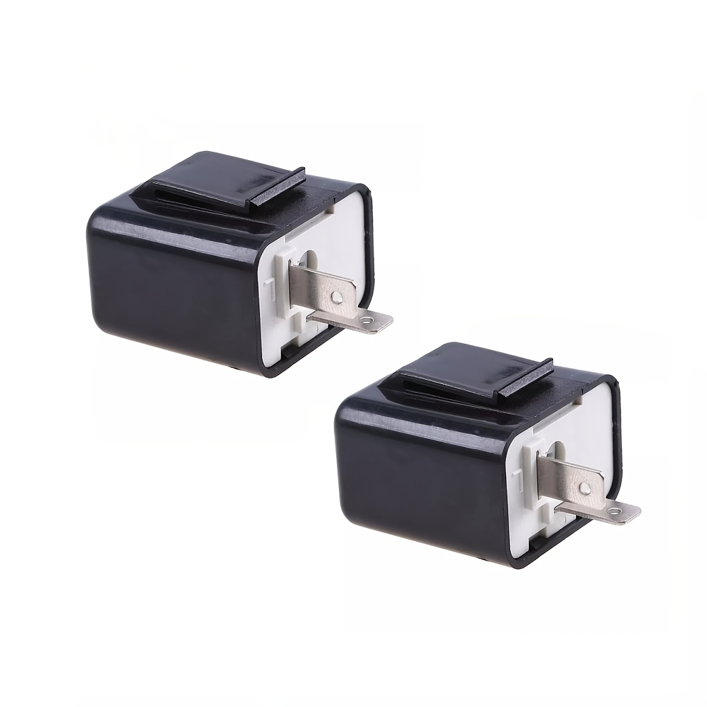 TEMU 2pcs 2pin Led Flasher Relay 12v Adjustable Frequency Of Turn Indicator Relays For Motorcycle Motorbike Accessories