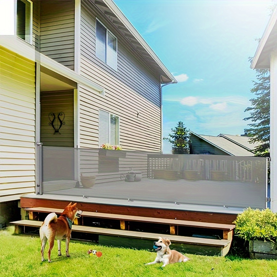 197&*; extra wide retractable door, 34&*; tall retractable gate, extra  wide pet door with automatic safety lock, adjustable mount fits any baseb