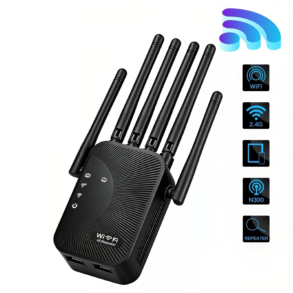 imagen del artículo repetidor wifi extensor amplificador de   para el hogar, amplificador wifi de largo alcance y amplificador de   con puerto ethernet, repetidor de internet inalámbrico de 10,000  , extensor wifi de 300m soporta el 99% de los dispositivos, configuración de 1  
