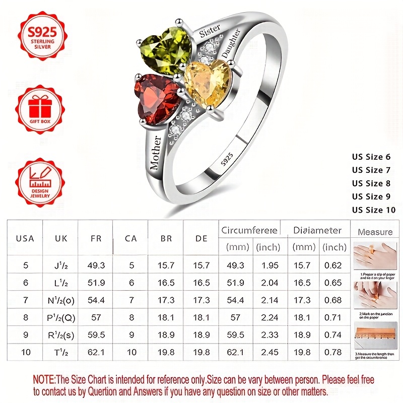 925 Silver Women's Ring with Colorful Stones