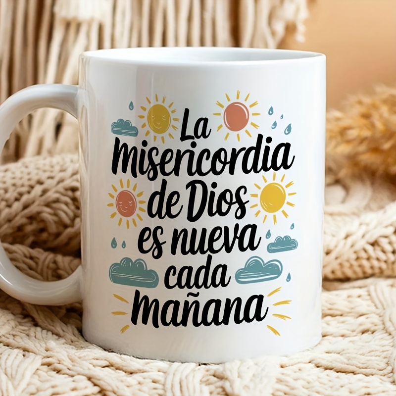TEMU 1 pieza, Taza de cerámica prémium de 11 oz con diseño , " " para todas , Lavable a máquina, para todas las bebidas, Tazas interesantes, Tazas de
