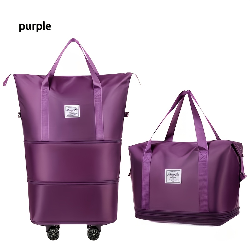 TEMU 1pc Extra Large Expandable Travel Luggage - Durable Oxford Cloth Material, Three-layer High-quality Design, With Universal Wheels (wheel Style