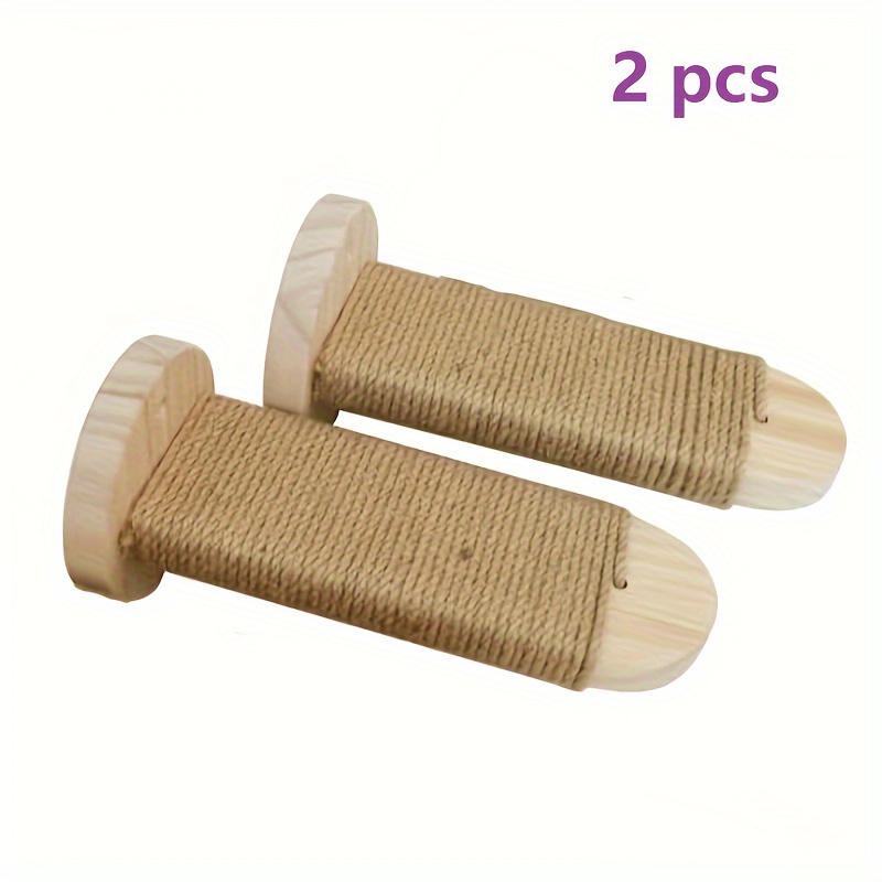 Image of 2/4pcs Cat Wall Stairs - Natural Wood Climbing Steps For Indoor Cats, Space-saving Vertical Play & Scratching Posts