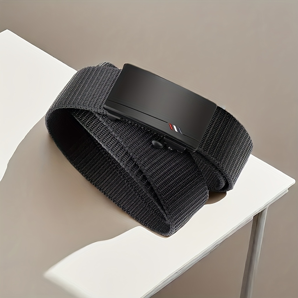 Men's Casual Nylon Woven Belt with Automatic Buckle