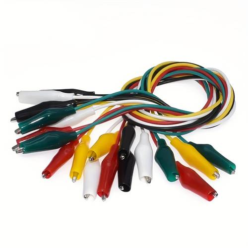 10 20pcs clips electrical diy test leads double ended crocodile clips test jumper wire 30cm