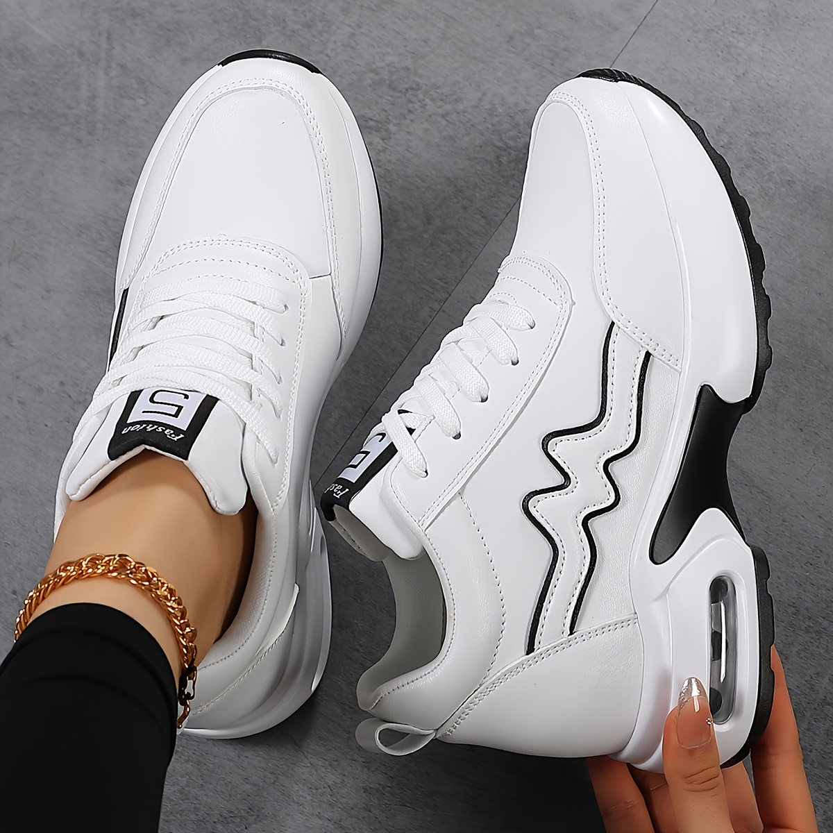 Image of -increasing High-top Sneakers - Sneakers With Lift Sole, Lace-up Jogging Sneakers For Gym, Casual Wear & Height () - Comfortable & Versatile Sports Footwear For Women