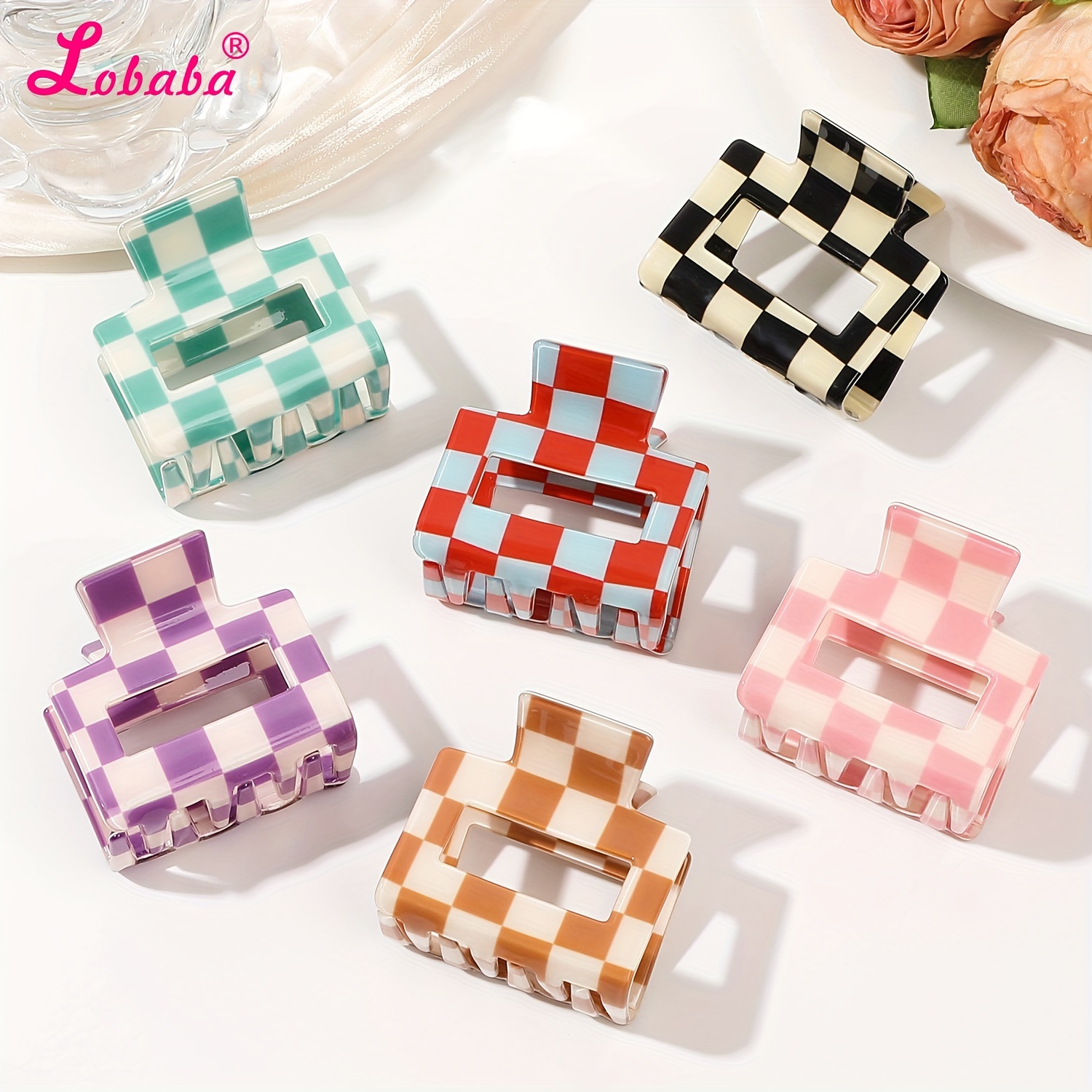 

3pcs Set Elegant Acrylic Hair Claw Clips - Vintage Style, For Women & Girls