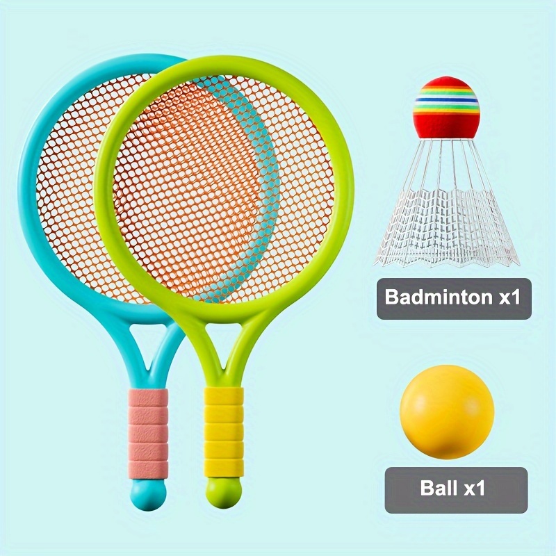 

Indoor And Outdoor Leisure Sports Tennis Racket Set Interactive Game Activity Toy Educational Toy, Round Ball Color Red Or Yellow Random, As Birthday, , Chrismas Gift