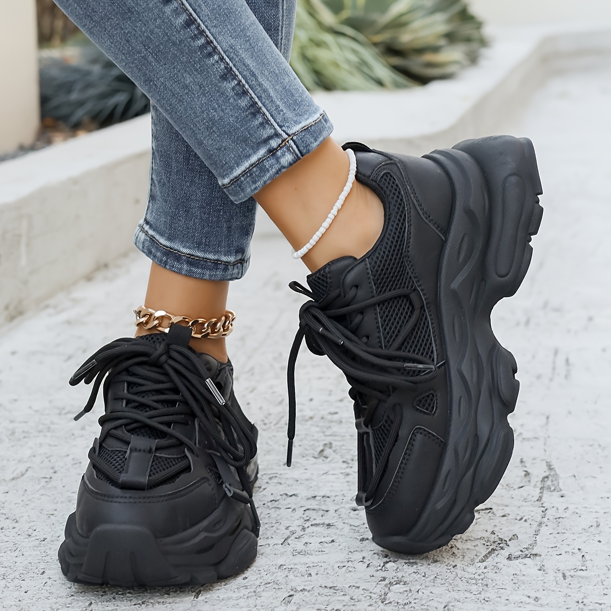 Chunky Sneakers Black Chunky Trainers Womens Black Chunky Trainers