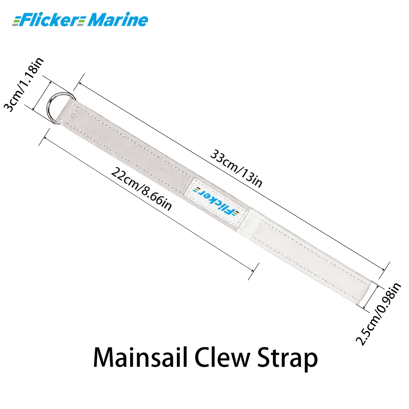 Flicker Multicolor Mainsail Clew Strap for Sailboats