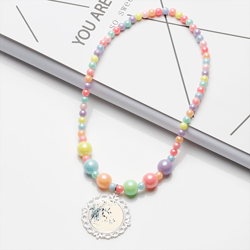 2pcs Ink Bamboo Women's Necklace & Bracelet Set, Random Colors