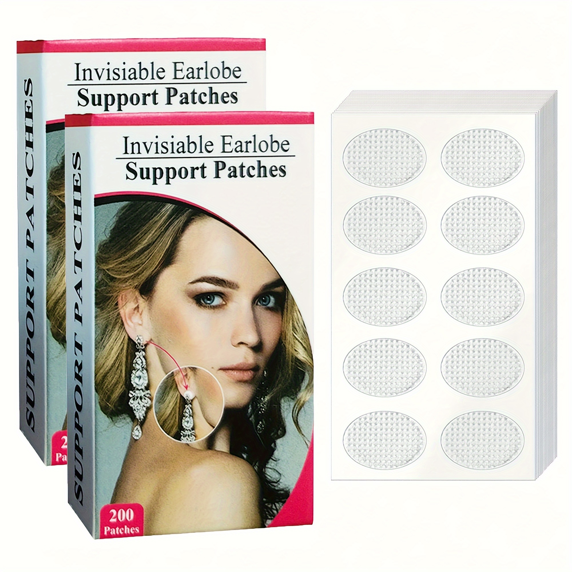 

2-piece Heavy-duty Earring Backs, 400pcs Transparent Lifting Patches To Prevent Ear Stretching & Keep Earrings Secure