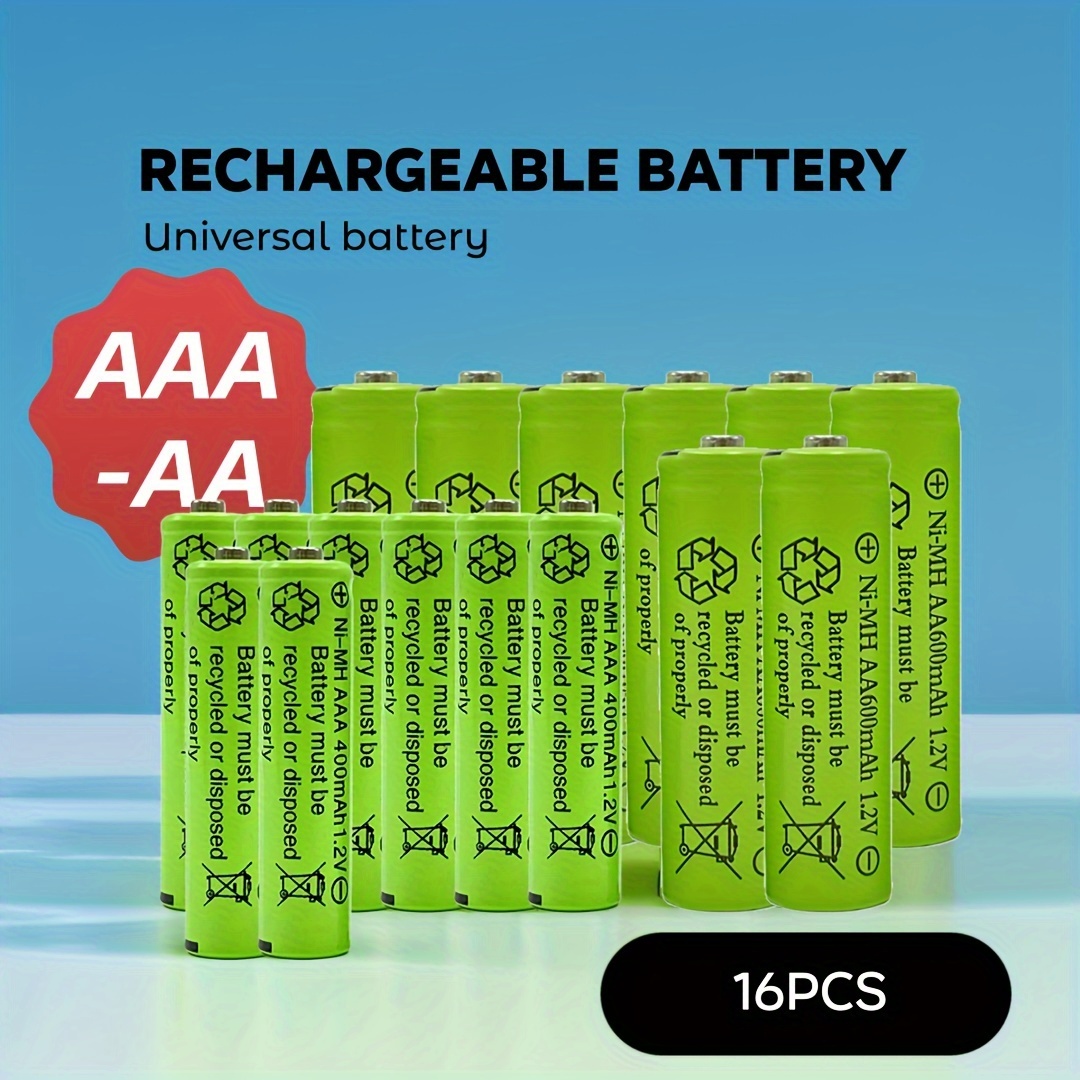 AAA1000 Baterías recargables AAa, alta capacidad de 1000 mAh de