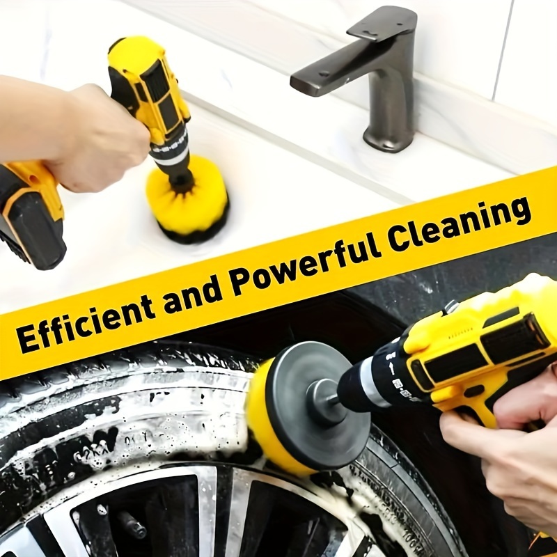 35pcs drill brush kit multi purpose electric scrubbing brush set with interchangeable attachments for cleaning floors bathroom kitchen car and outdoor use with no electricity needed details 2