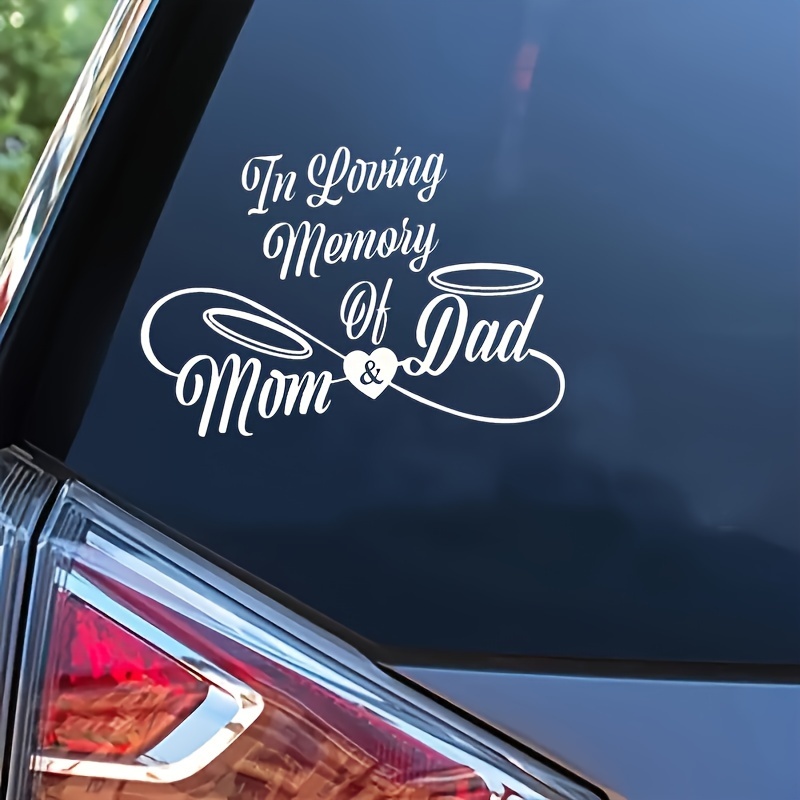 

Vinyl In Loving Memory Car Decal - Mom And Dad Memorial Window Sticker