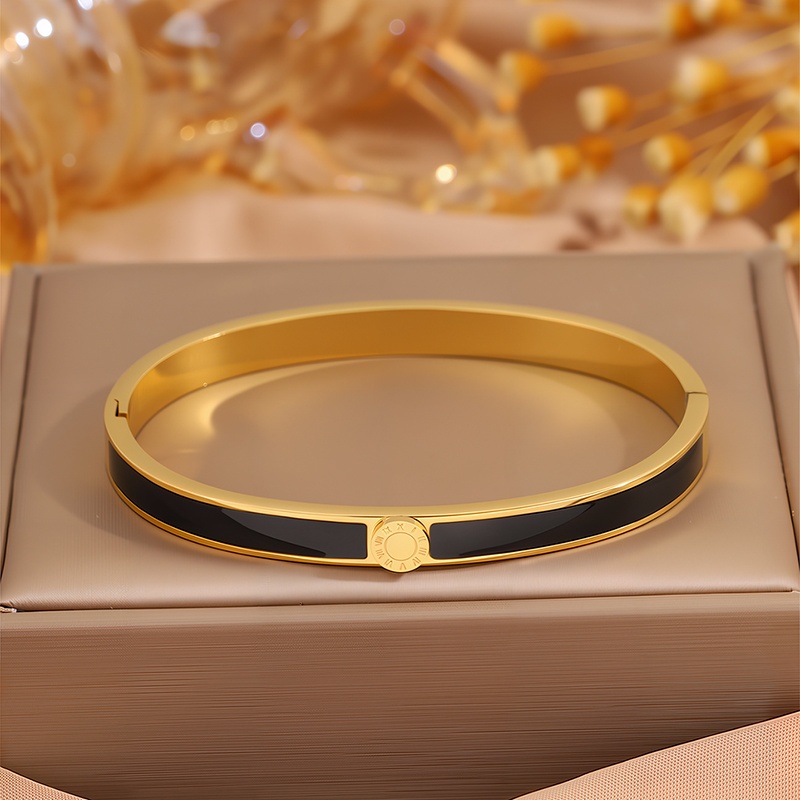 TEMU 1pc Retro Luxury Stainless Steel Bangle Bangle Bracelet, Designed, Suitable For Men, Women, Couples, , Weddings, Vacations, Party Accessories,