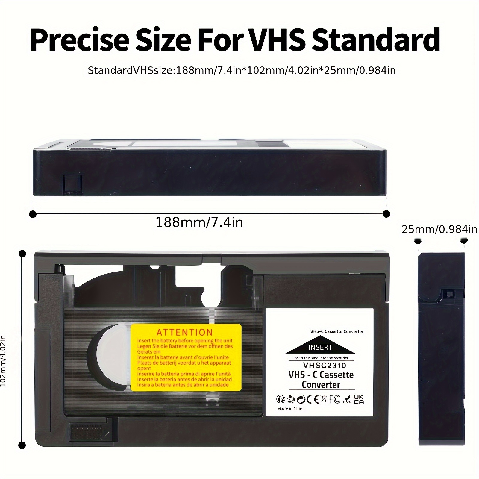 Classic Vintage Vhs c Tape Adapter Convert Vhs Tapes Vhs c - Temu