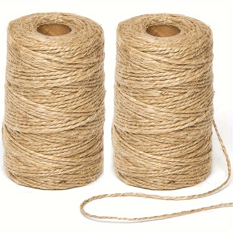 164ft 2mm Jute Twine Gardening String Hemp Jute Roll Wrapping, DIY Crafts,  Picture Display and Embellishments（Ivory）