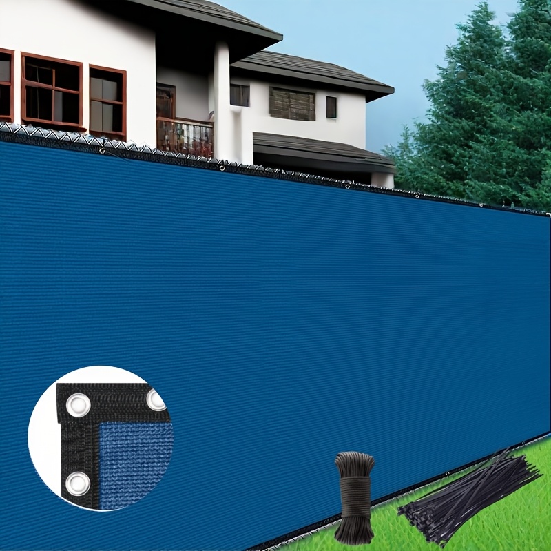 

4/5/6ft Fence Privacy Screen, Heavy Duty Privacy Fence Screen, Outdoor Shade Cloth Mesh Barrier, Cable Zip Ties Included, Blue