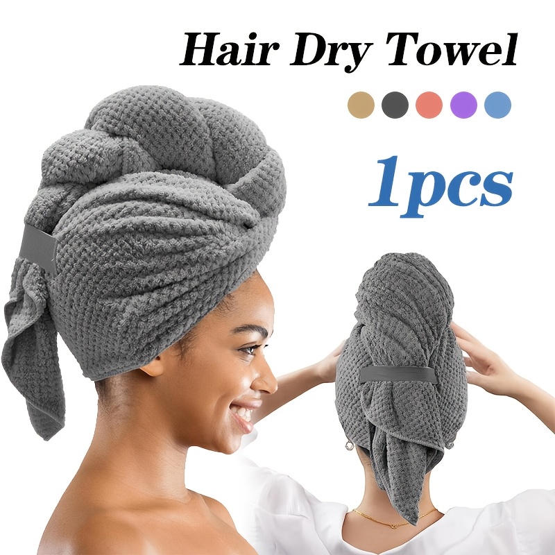 

1pc Microfiber Hair Towel Wrap For Women, Quick-dry Knit Fabric, Unscented, For Drying Curly, Long, , Relaxed Textured Hair Type