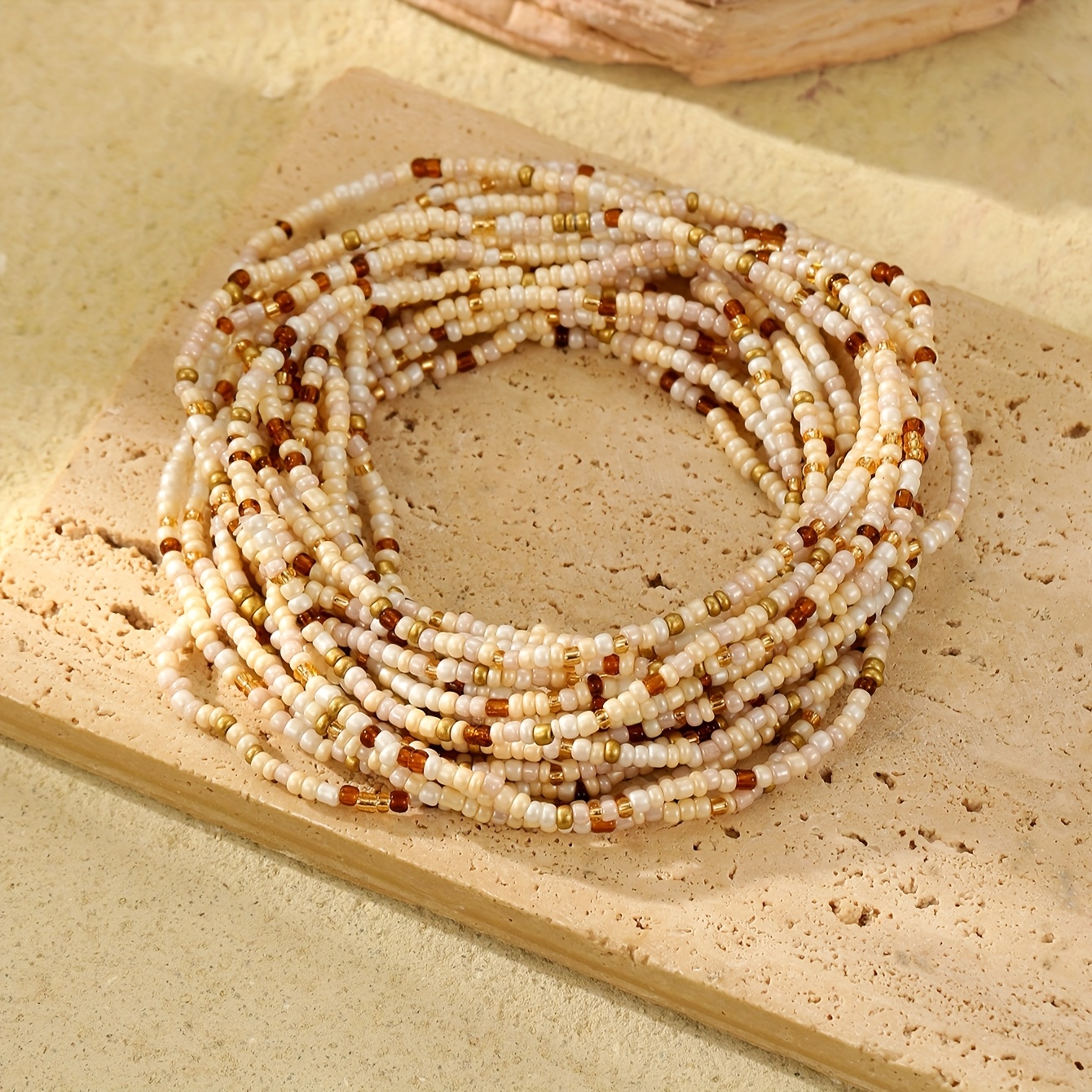 20pcs Of Women's Bohemian Style Glass Bead Bracelets