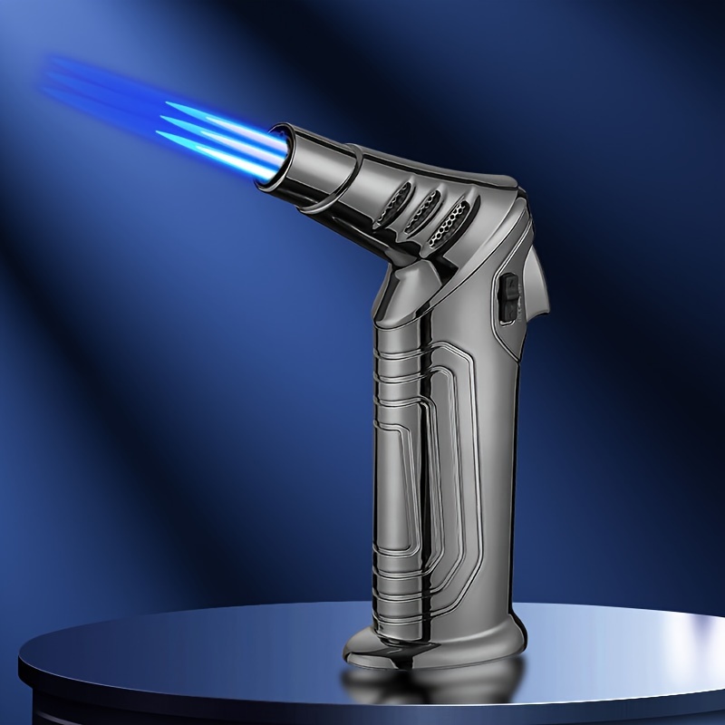 TEMU 1pc, Windproof Butane - Refillable Cooking Torch, Adjustable Flame, Suitable For Caramel Pudding, Baking And Outdoor Barbecues, Lighting Charcoal (without Butane Gas)