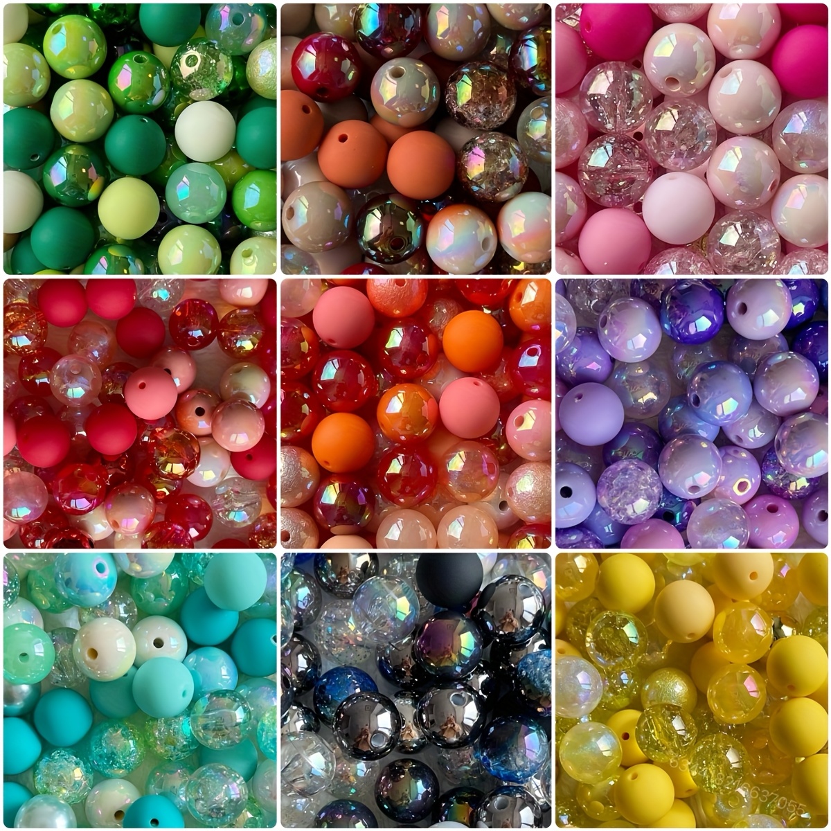 

30pcs 16mm Perles Acryliques Multicolores UV - Style & Élégant pour Bijoux DIY, Bracelets, , Charmes de Téléphone, Élastiques à Cheveux & Artisanat - Cadeaux Parfaits pour Noël et les Fêtes